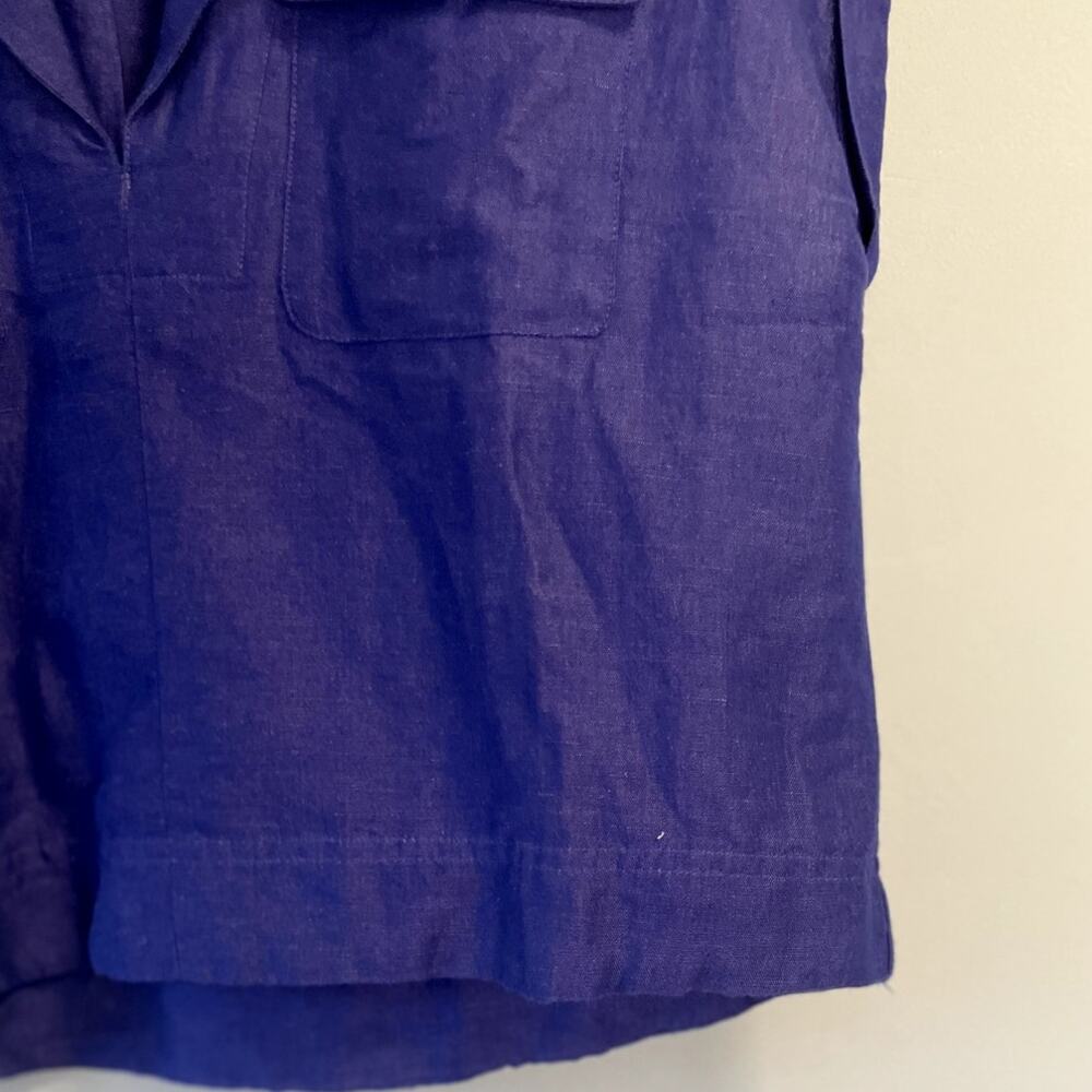 Anthropologie Blue Cropped Utility Pullover - Picture 7 of 9